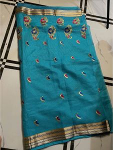 Kota Doria Blue Saree
