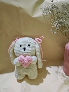 Handmade Crochet Bunny with Heart