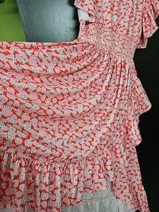 Floral Ruffle Sleeve Midi Dress