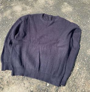 Classic Black Ribbed Knit Sweater