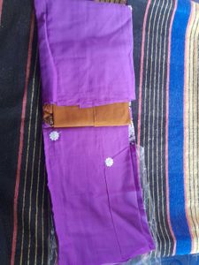Purple Fabric with Embroidery