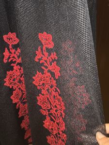 Black Netted Flared Dress From Soie