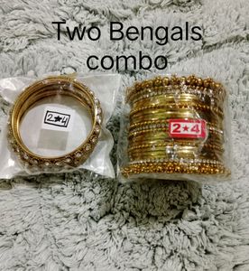 Gold & Crystal Bangle Set
