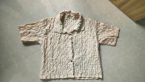 Textured Short Sleeve Top