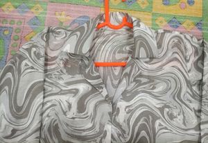 Fully Stitched Gray Swirl Print Coord Dress
