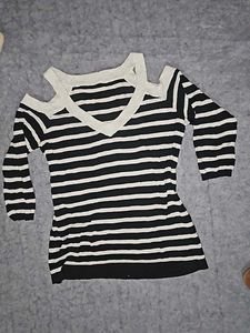 Cold Shoulder Striped Top