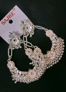 Boho Silver Floral Jhumka