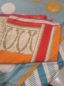 Saree With Beautiful Prints And Bright Colours