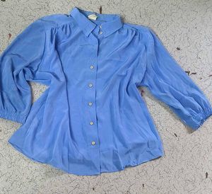 Vintage Blue Button-Up Shirt