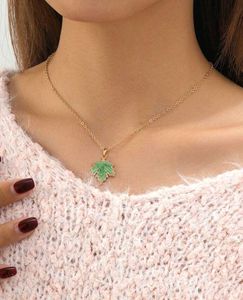 Handmade Green Leaf Shape pendant With Chain ☘️