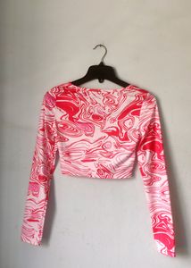 Abstract Print Crop Top