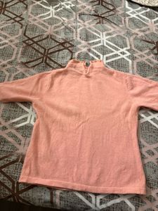 Peach Short Sleeve Strechable Warm Top