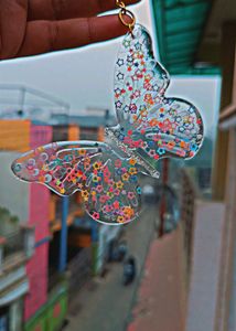 Resin Beautiful Butterfly Keychain
