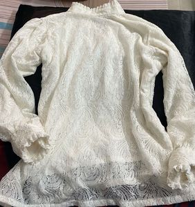 Elegant White Lace Blouse