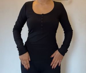 Shein Full Sleeves Black Top
