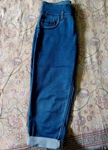 Blue Capri Jeans For Women