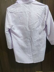 White 3/4 Sleeve Button Down Shirt