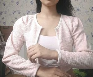 Pink Textured Cardigan