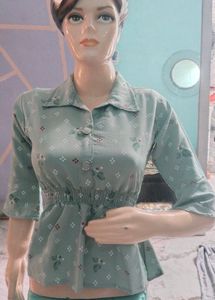 Beautiful Frok Look Printed Top