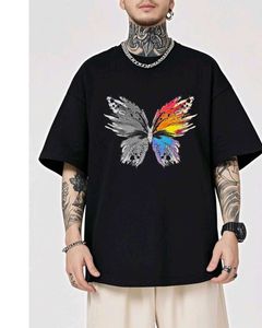 Half-Color Butterfly Oversized T-Shirt,