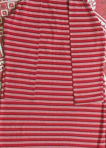 Red And White Striped Bodycon Dress.