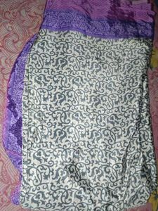 Elegant Satin  Purple Saree