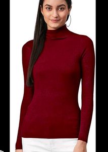 Burgundy Turtleneck Top🍒