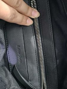 Exported Jute&amp;Leather Tote Bag-(New) never used