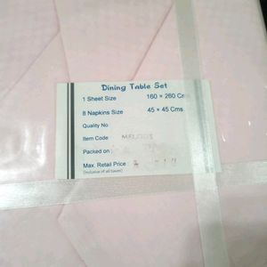 Pink Table Cloth And Napkins Set