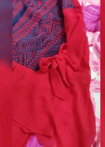 Royal Red Embroidery Dress