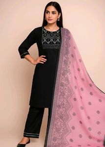 New Elegant Black Kurta Set