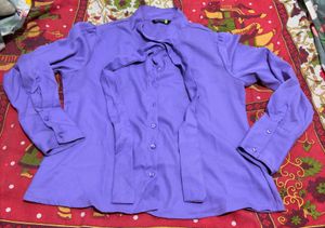 Tokyo Talkies Purple Casual Shirt For Women