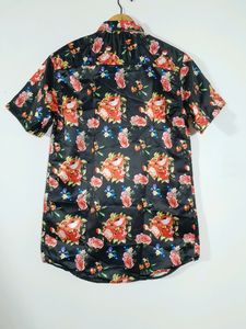 Floral Printed Casual Shirt (Black)