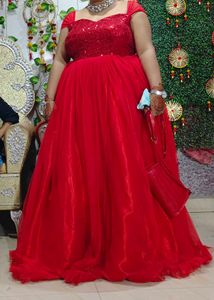 Stunning Red Tulle Princess Heavy Ball Gown