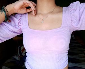 Lilac Square Neck Top