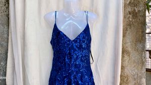 I. Royal Blue Sequin Mini Dress