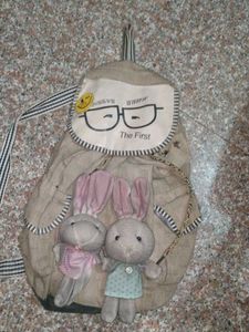Cute Backpack with Bunny Plushies
