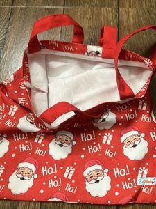 Festive Santa Claus Print Tote Bag