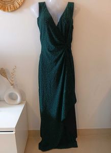 Naniyali Black With Green Shimmer Gown From US