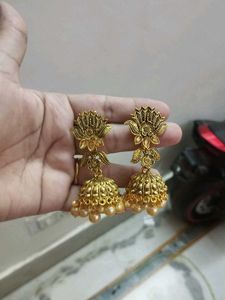Golden Jhumka Earrings