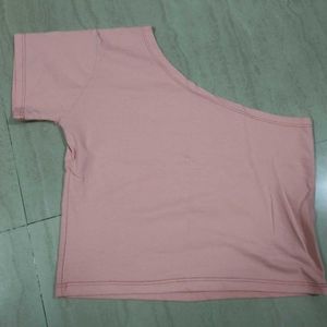 Peach One-Shoulder Top