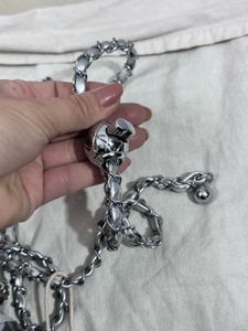 Silver Chain Detail Shoulder Bag