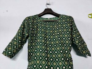 Green Printed Kurti