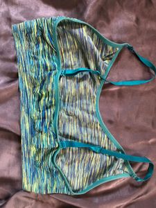 Blue And Gold Camisole+ Green-blue Slip On Bra