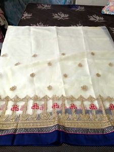 Navy Blue Unstitched Lehenga Choli