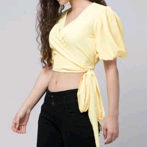 Women Wrap Crop Top