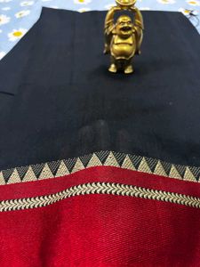 Elegant Black Cotton Saree