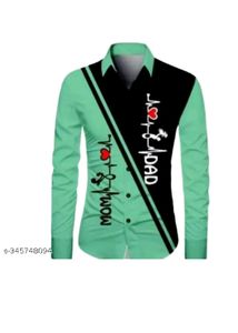 Mens Mom&amp; Dad Printed Shirt Febric