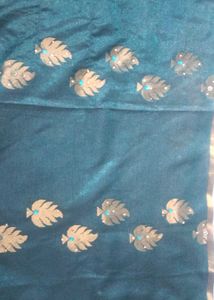 Elegant Teal Saree without blouse 🌟