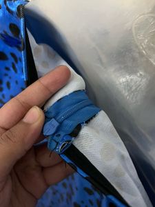 Pintrest Padded Blue Animal Print Dress